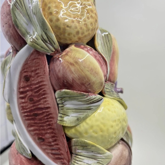 Topiary Fruit Tree w/ Watermelon Glazed Centerpiece Italy 13.5 Inches - Picture 5 of 9